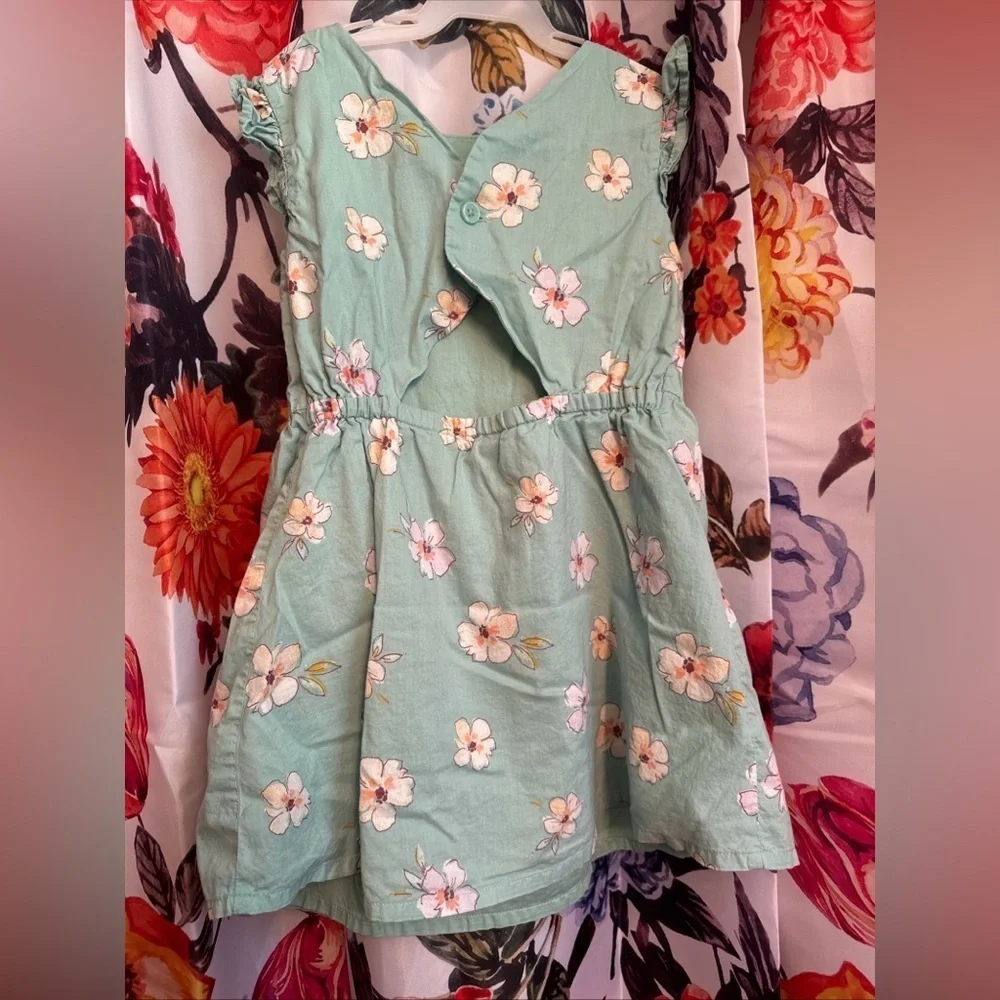 OshKosh B'gosh Girls Toddler Teal Floral Dress